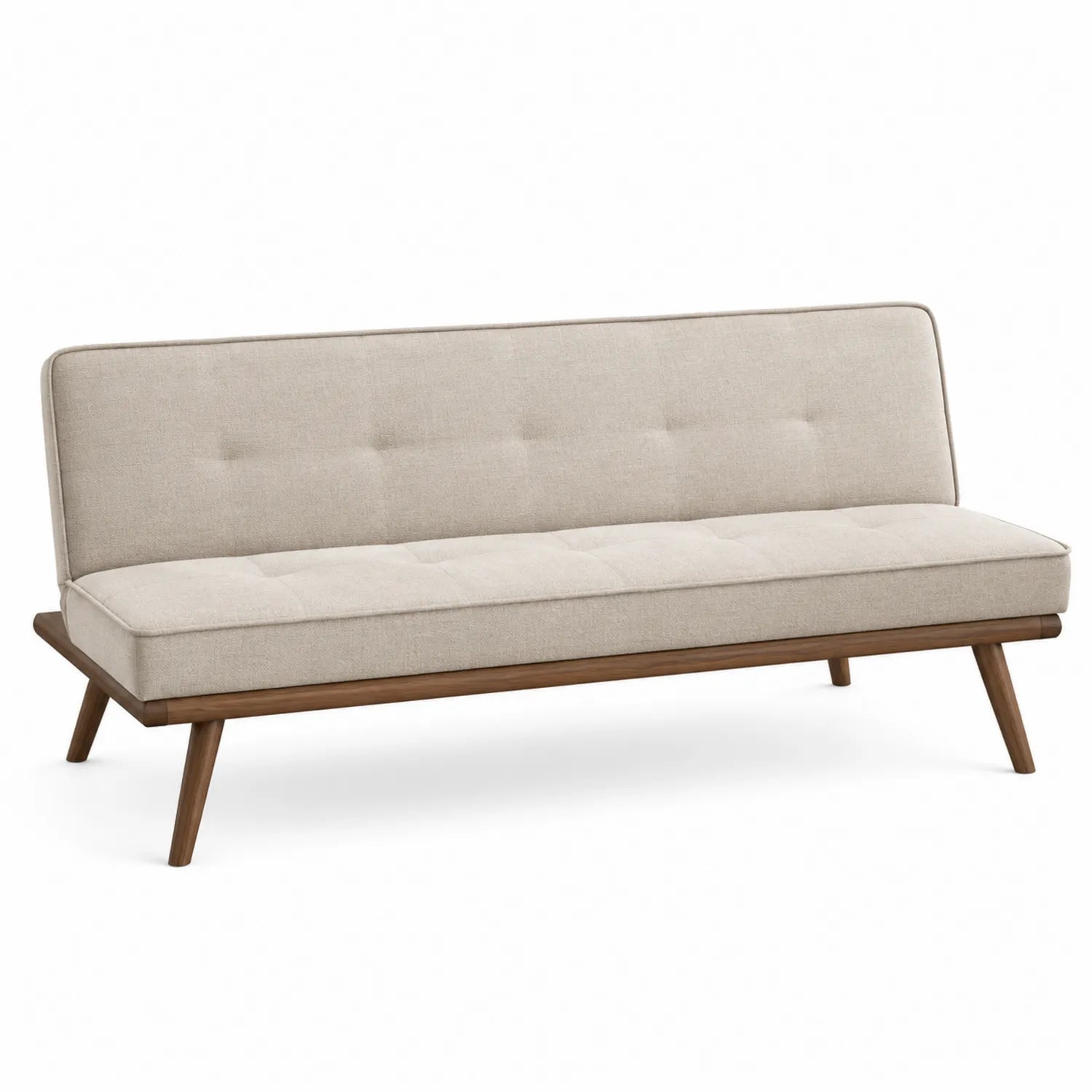 Beige Sofa aus Holz und Stoff 182x79x78 cm