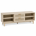 TV-Schrank Holz mit MDF und Rattan