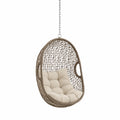 Hängesessel Rattan Beige mit Polyesterkissen