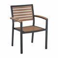 Gartenstuhl aus Aluminium und Teakholz Schwarz/Braun