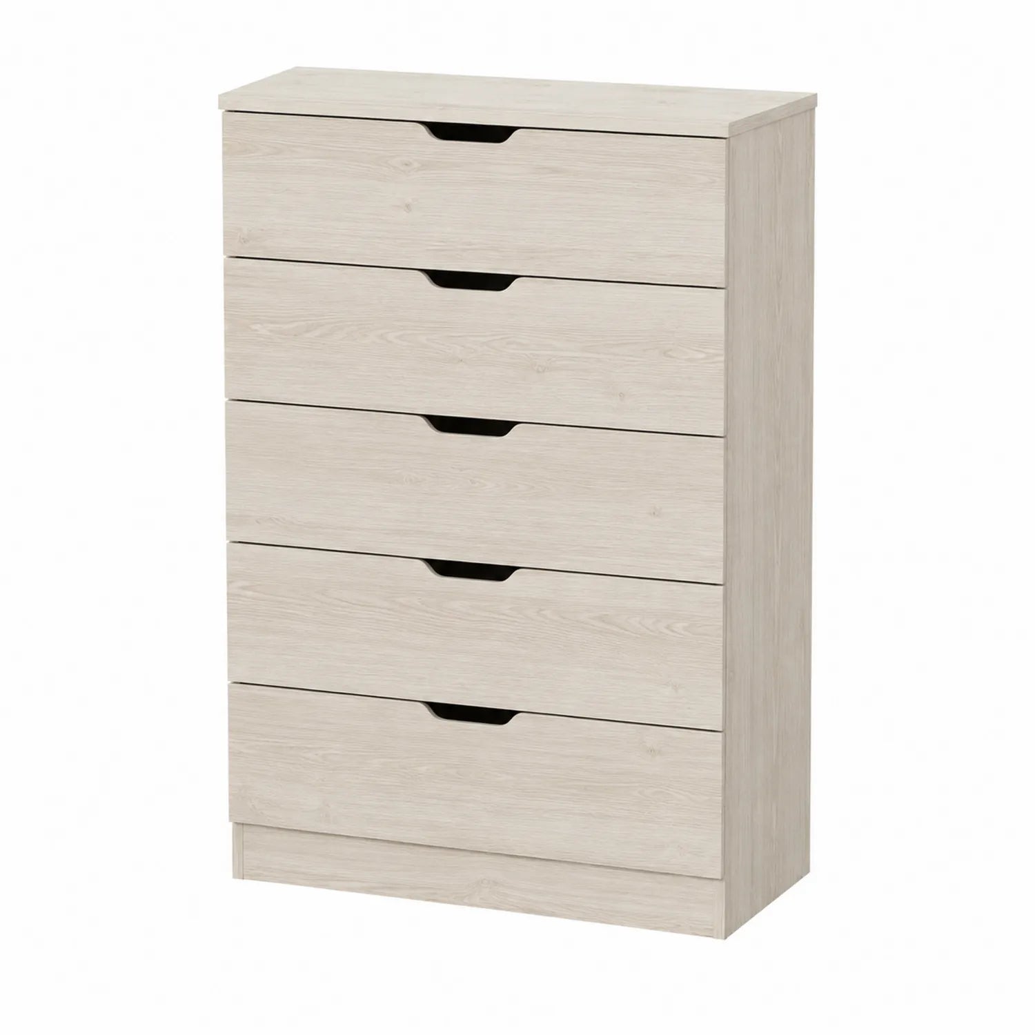 Kommode mit 5 Schubladen aus Holzwerkstoff Weiß