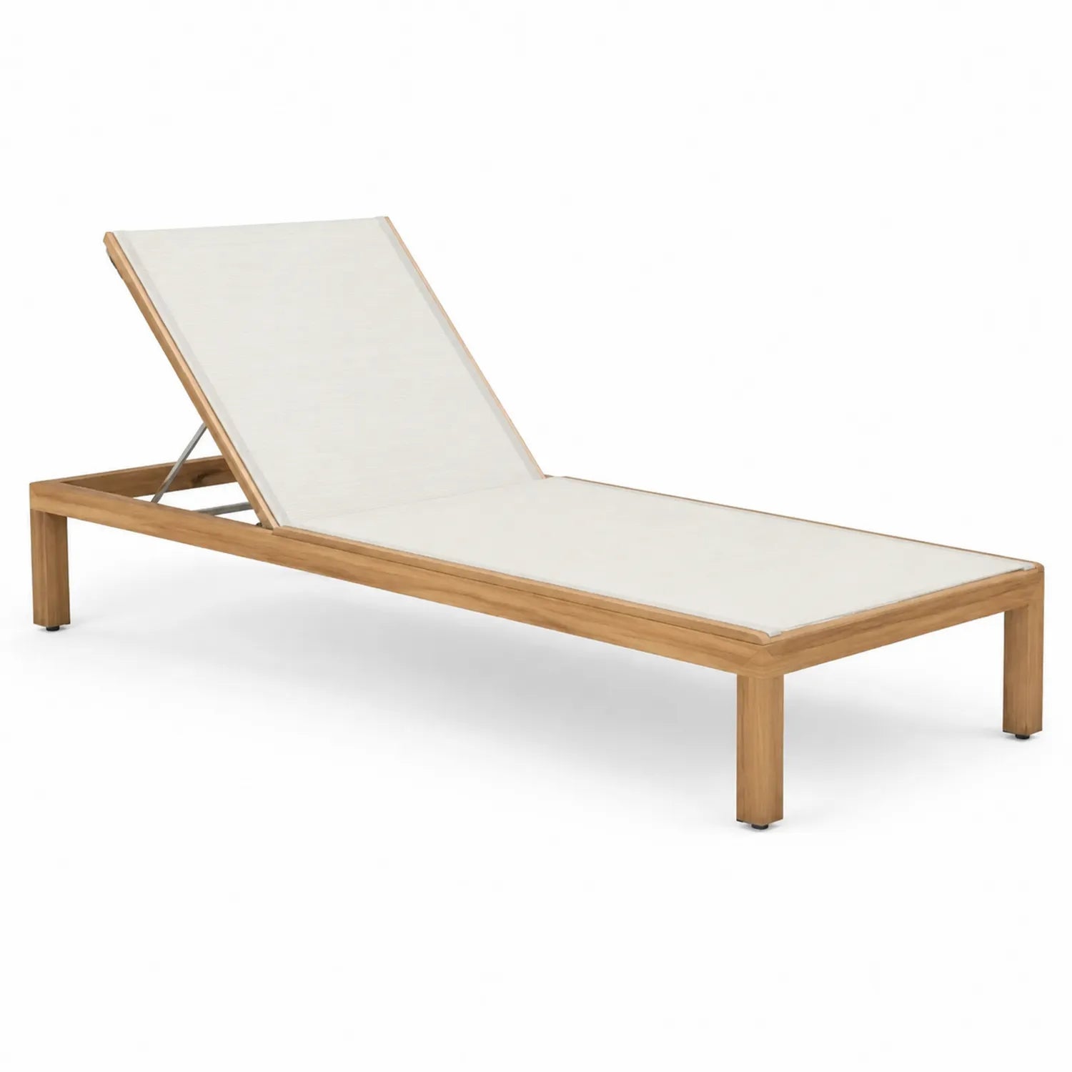 Gartenliege Teakholz Textilene Beige 200x65x35 cm