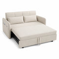 2-Sitzer Schlafsofa Stoff Beige mit Stauraum