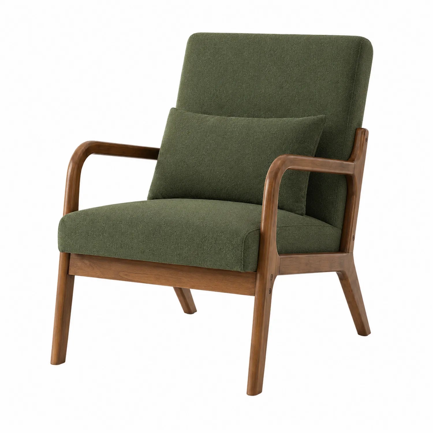 Holzsessel mit Polyester-Bezug, Dunkelgrün