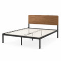 Stahlbett mit MDF-Kopfteil Schwarz 200x140 cm