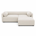 Ecksofa Set Stoff Beige mit Kissen