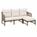 Ecksofa-Set aus Teakholz Beige