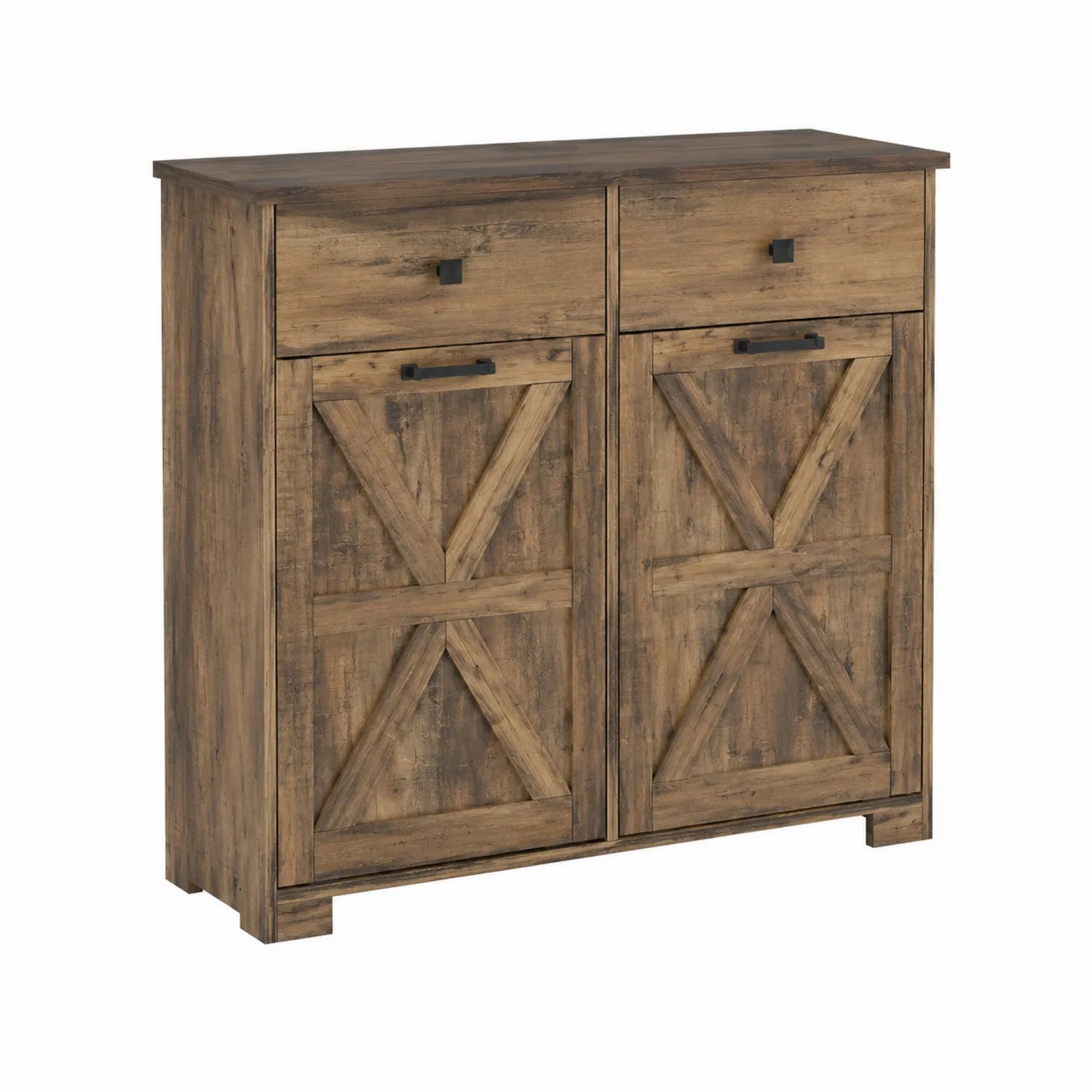 Holzkommode aus MDF mit Schubladen und Türen 100x80x35cm Braun