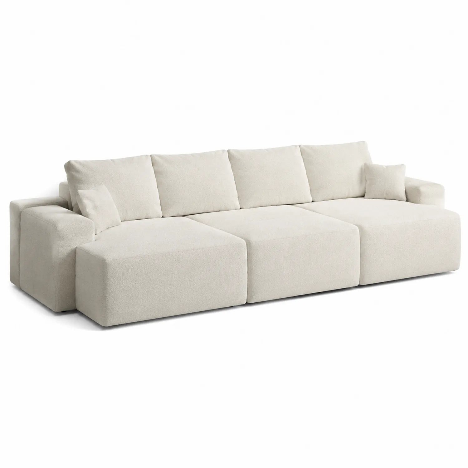 Modulares Ecksofa aus Chenille Beige 300x100 cm