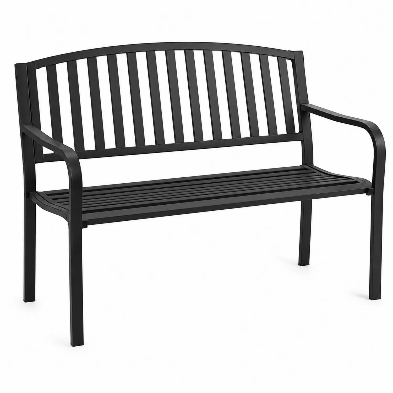 Gartenbank aus Stahl, Schwarz