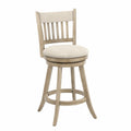 Barhocker Holz Leinen Beige Drehbar 104 cm