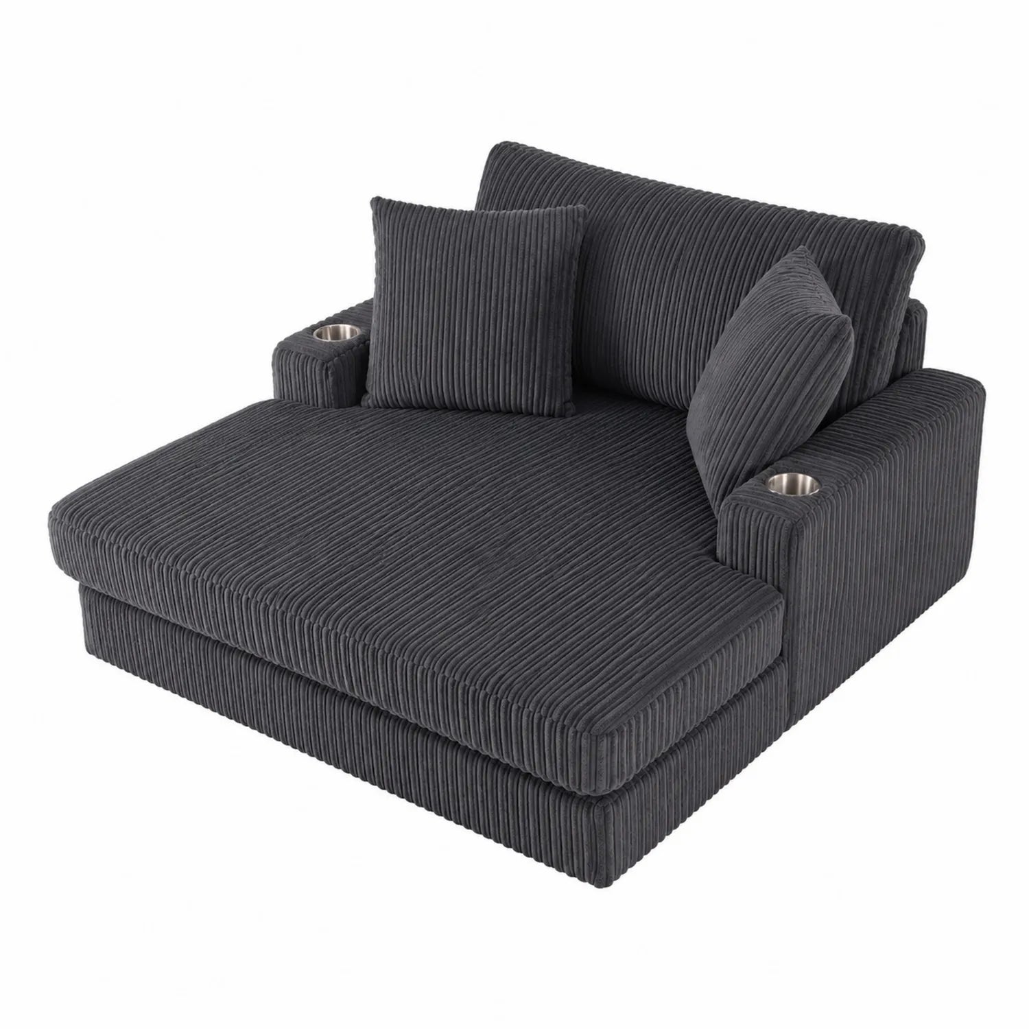 Cord-Sofamodul mit Becherhalter