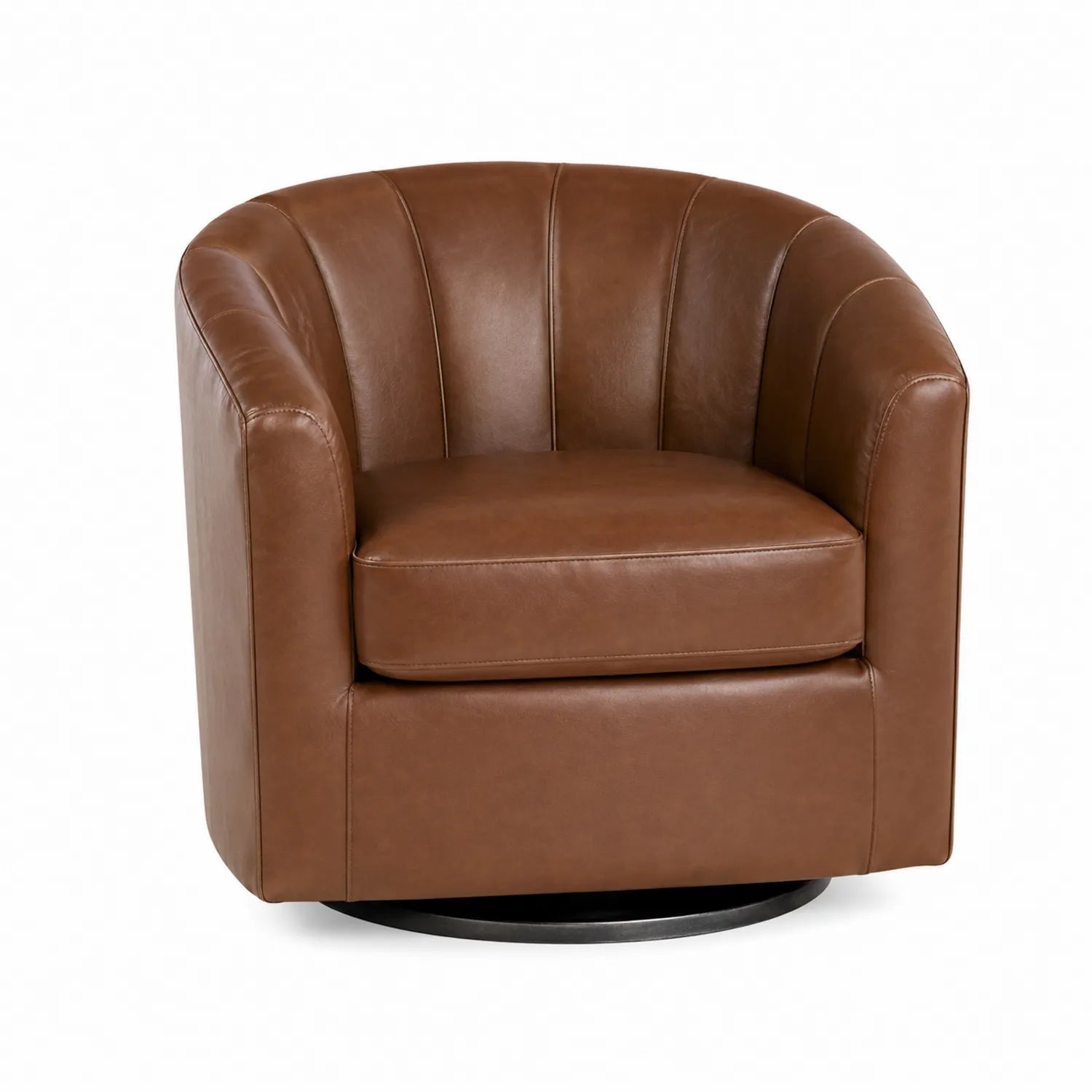 Drehsessel Leder Braun 75x85x85 cm