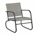 Grau Aluminium Rattan Schaukelstuhl