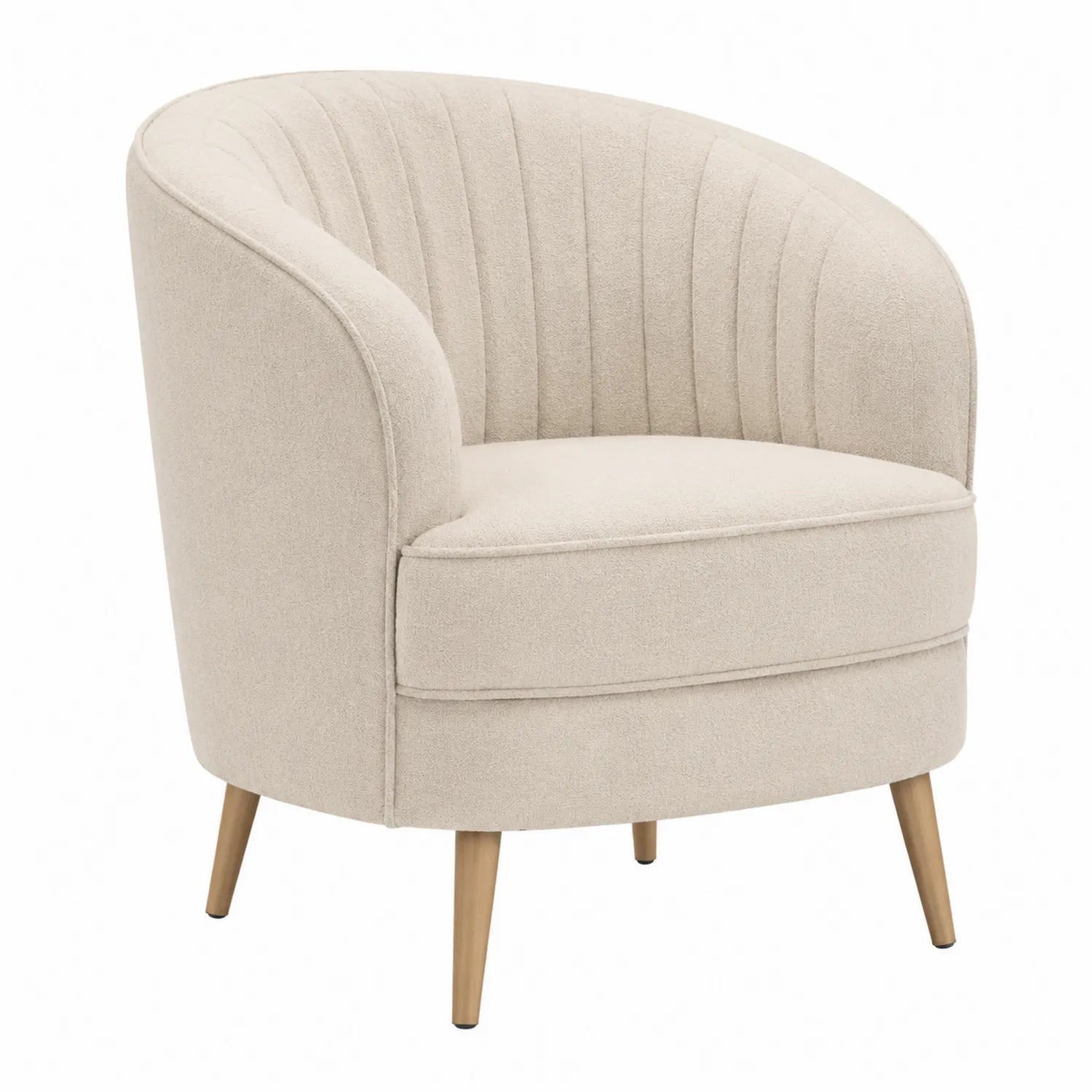 Sessel Stoff Creme Holzbeine