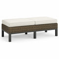 Outdoor-Sofa mit Stahlrahmen und Polyrattan, Beige Kissen, 120 x 60 x 40 cm