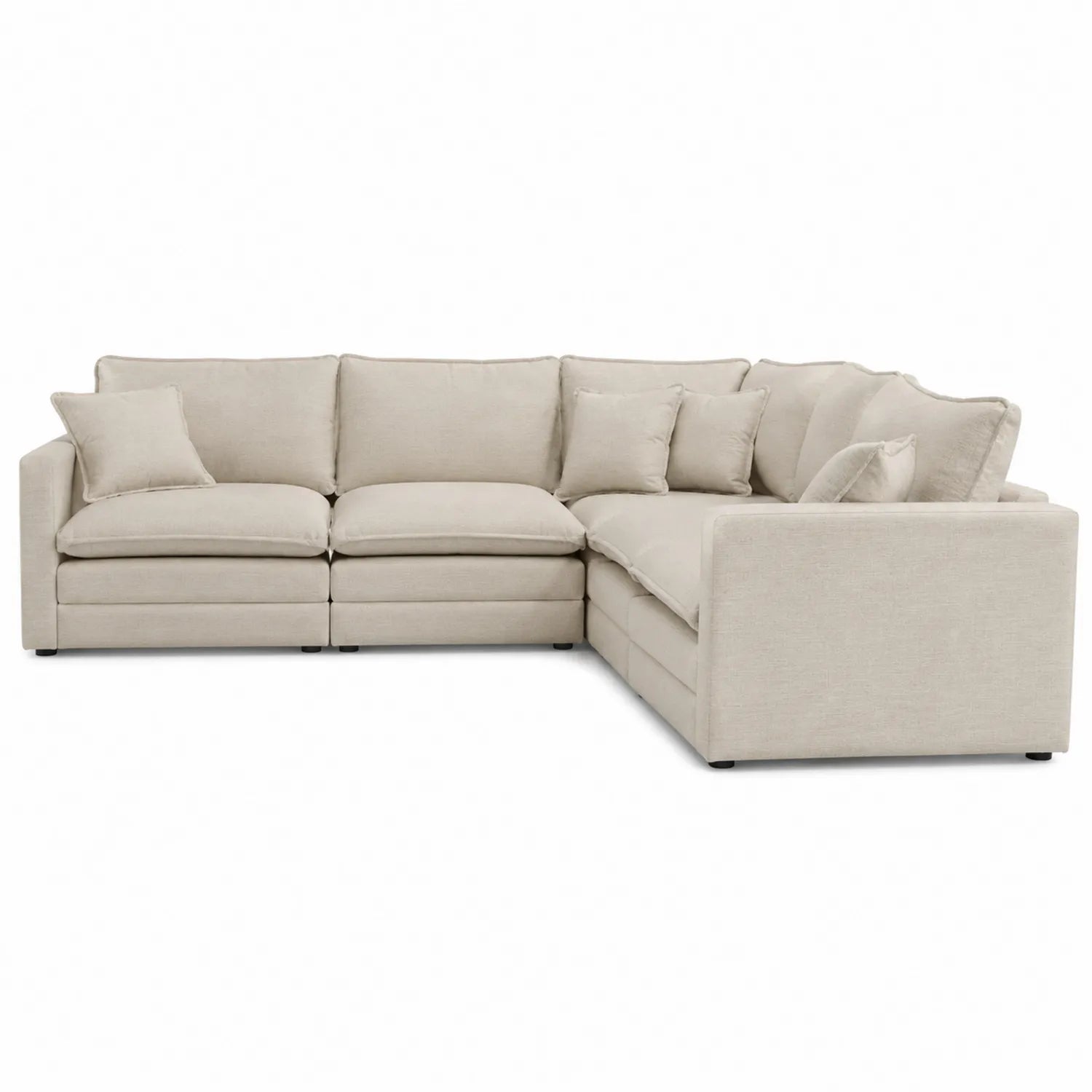 Ecksofa Stoff Polyester Beige 265x210 cm