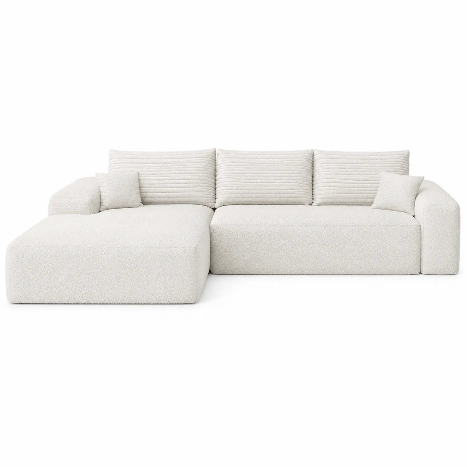 Ecksofa Set Bouclé Cremefarben 300x180cm