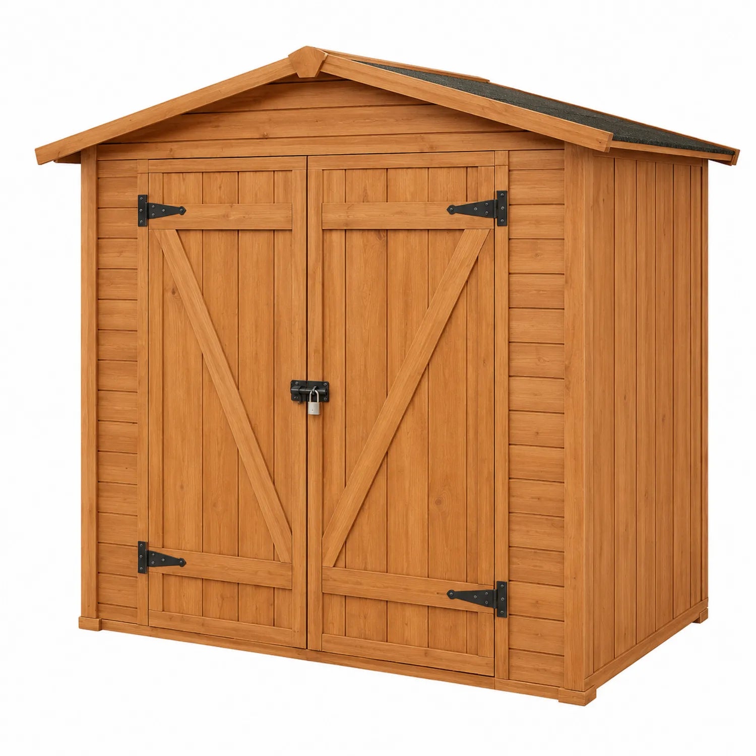 Holzgartenhaus aus Massivholz mit Teerpapier-Dach, Braun
