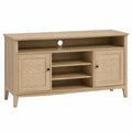 TV-Schrank aus MDF mit Rattangeflecht Türen, Natur, 120x40x60 cm