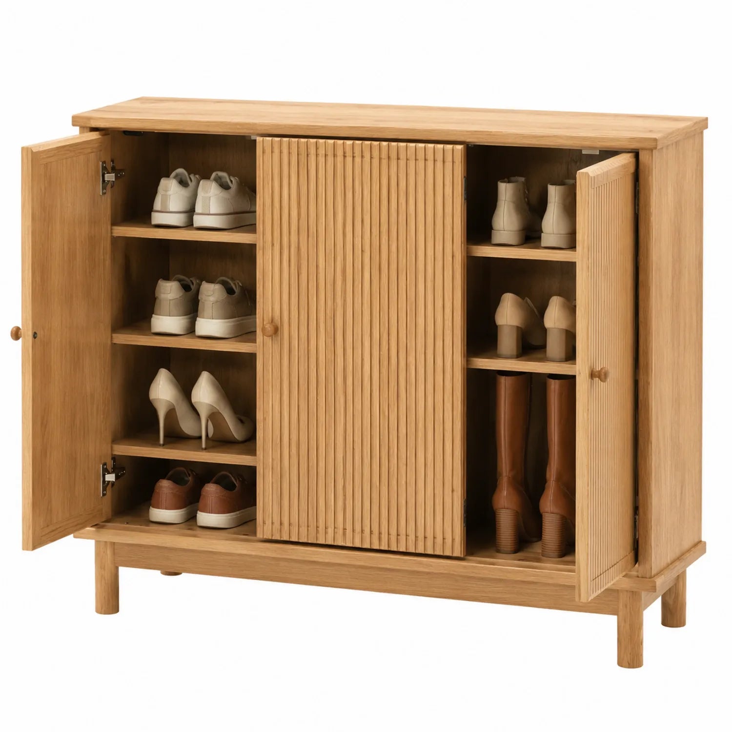 Schuhschrank aus Eiche 100x40x90 cm Natur