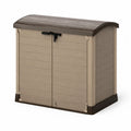 Kunststoff Gartenschrank Polypropylen Beige/Braun 140x82x120 cm