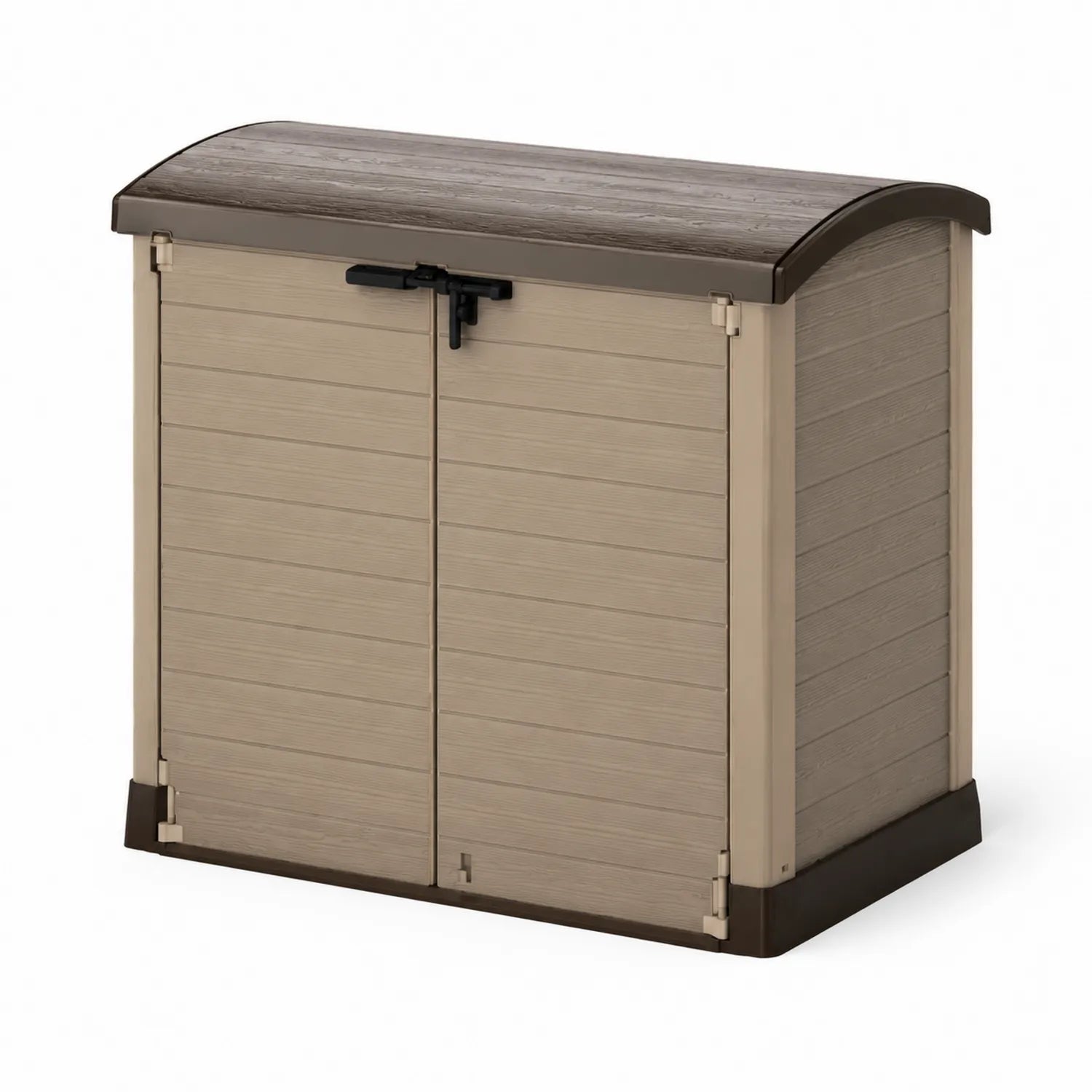 Kunststoff Gartenschrank Polypropylen Beige/Braun 140x82x120 cm