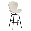 Barhocker mit Bouclé-Stoff und Metallgestell, Beige, höhenverstellbar