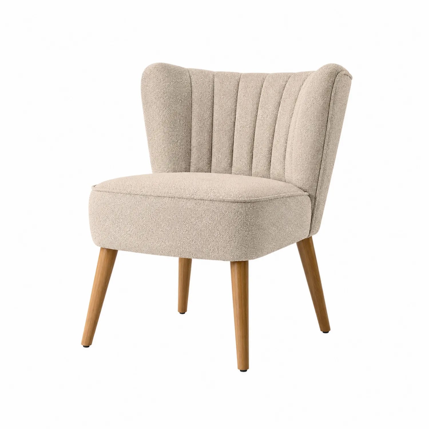 Polstersessel Beige mit Holzbeinen