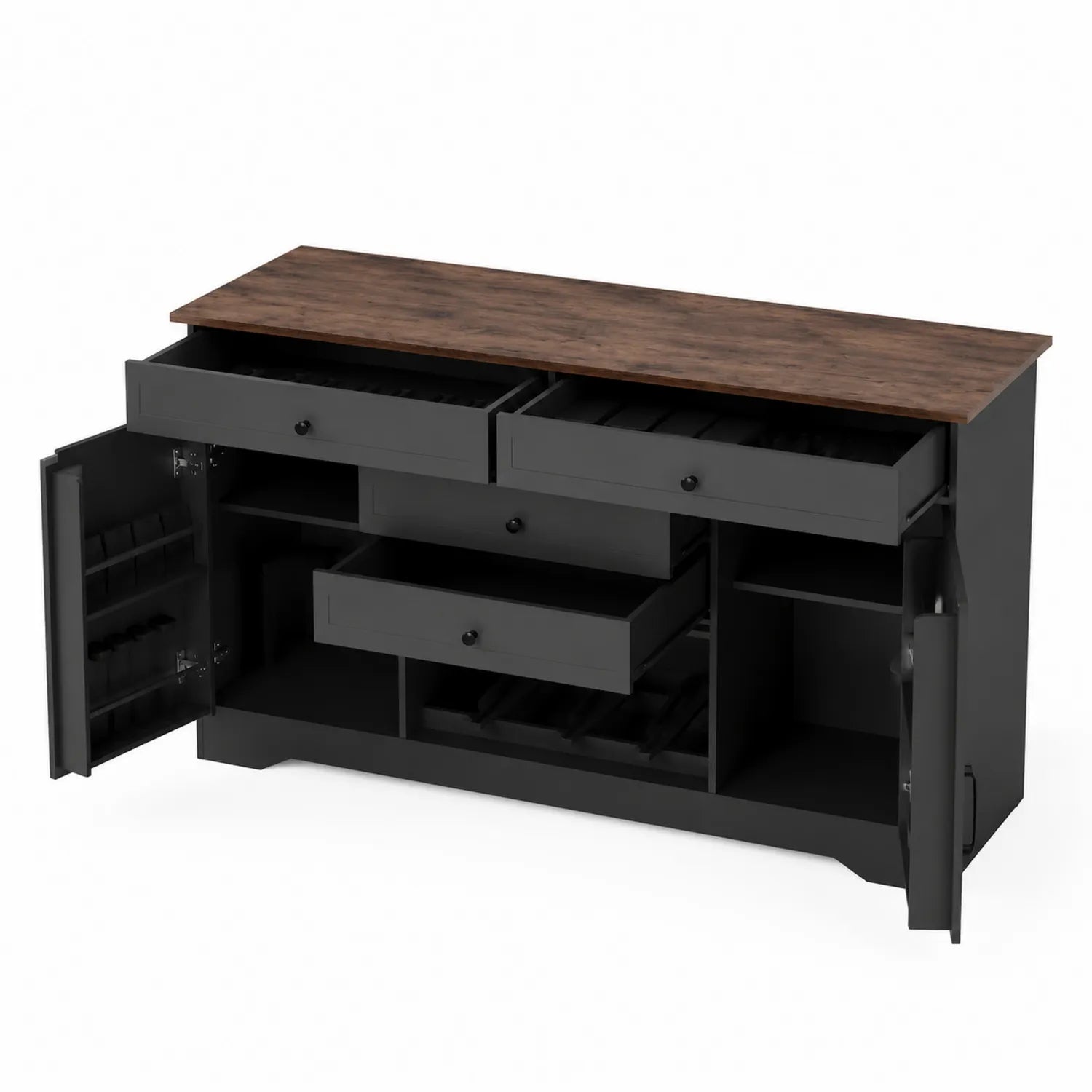 Sideboard Holz Schwarz 150x85x45 cm