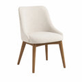 Esszimmerstuhl aus Eichenholz und Polyester, Beige