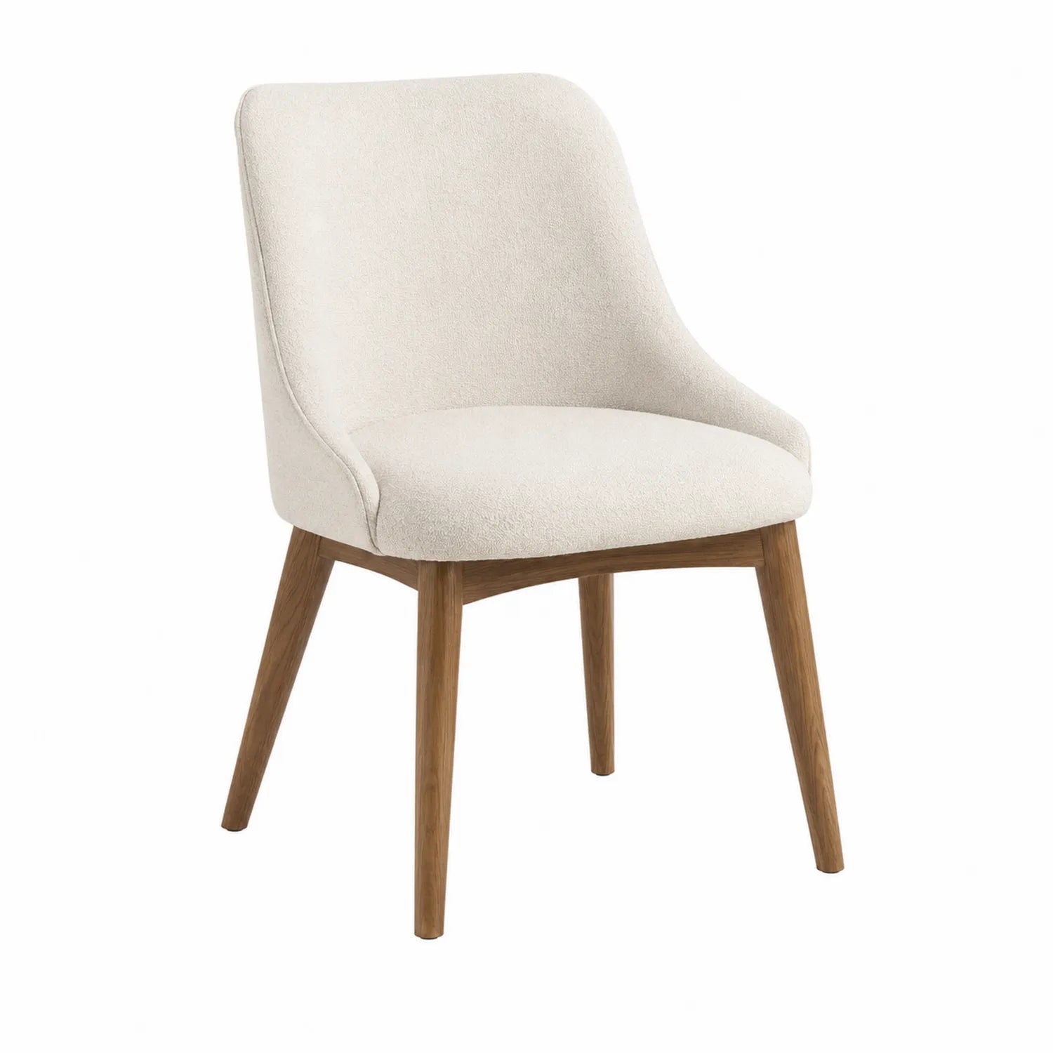 Esszimmerstuhl aus Eichenholz und Polyester, Beige