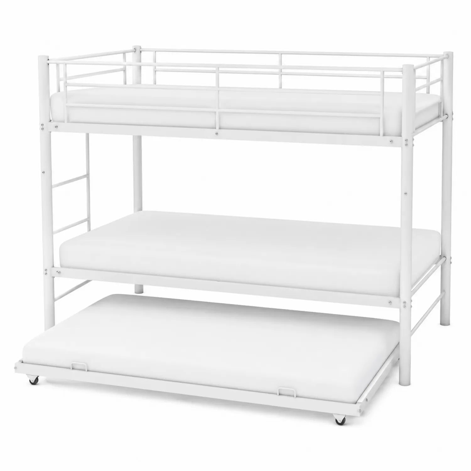 Metall-Etagenbett Weiß mit Ausziehbett