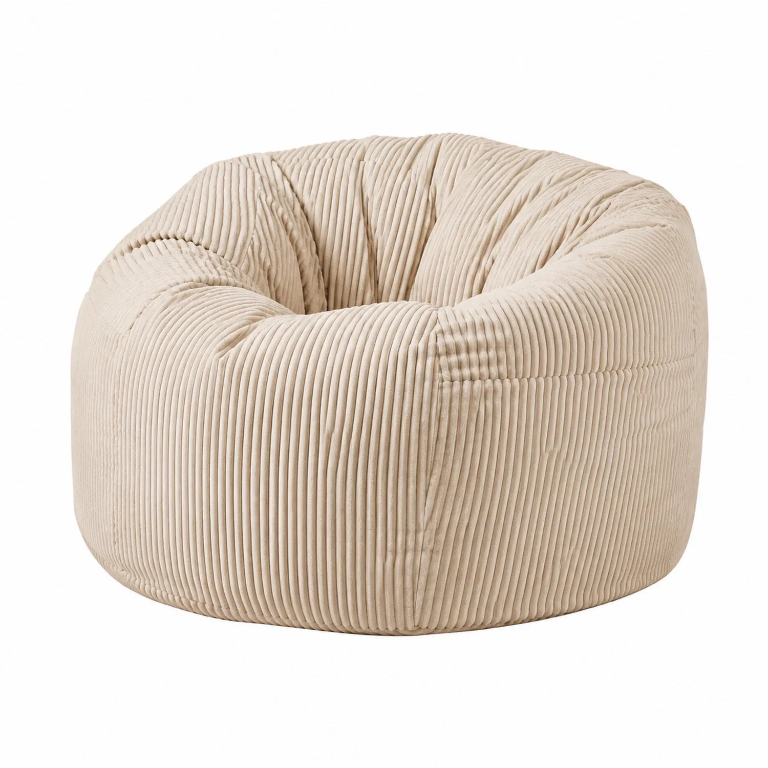 Sitzsack aus Cord Beige 85x85x65cm