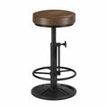Barhocker aus Metall mit PU-Leder Sitz Rund Braun