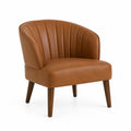 Clubsessel Leder Braun Holzbeine
