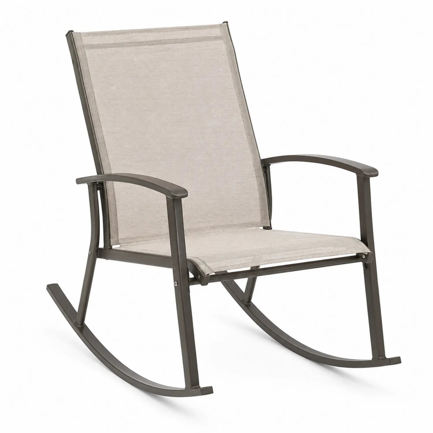 Metall Schaukelstuhl Textilene Beige