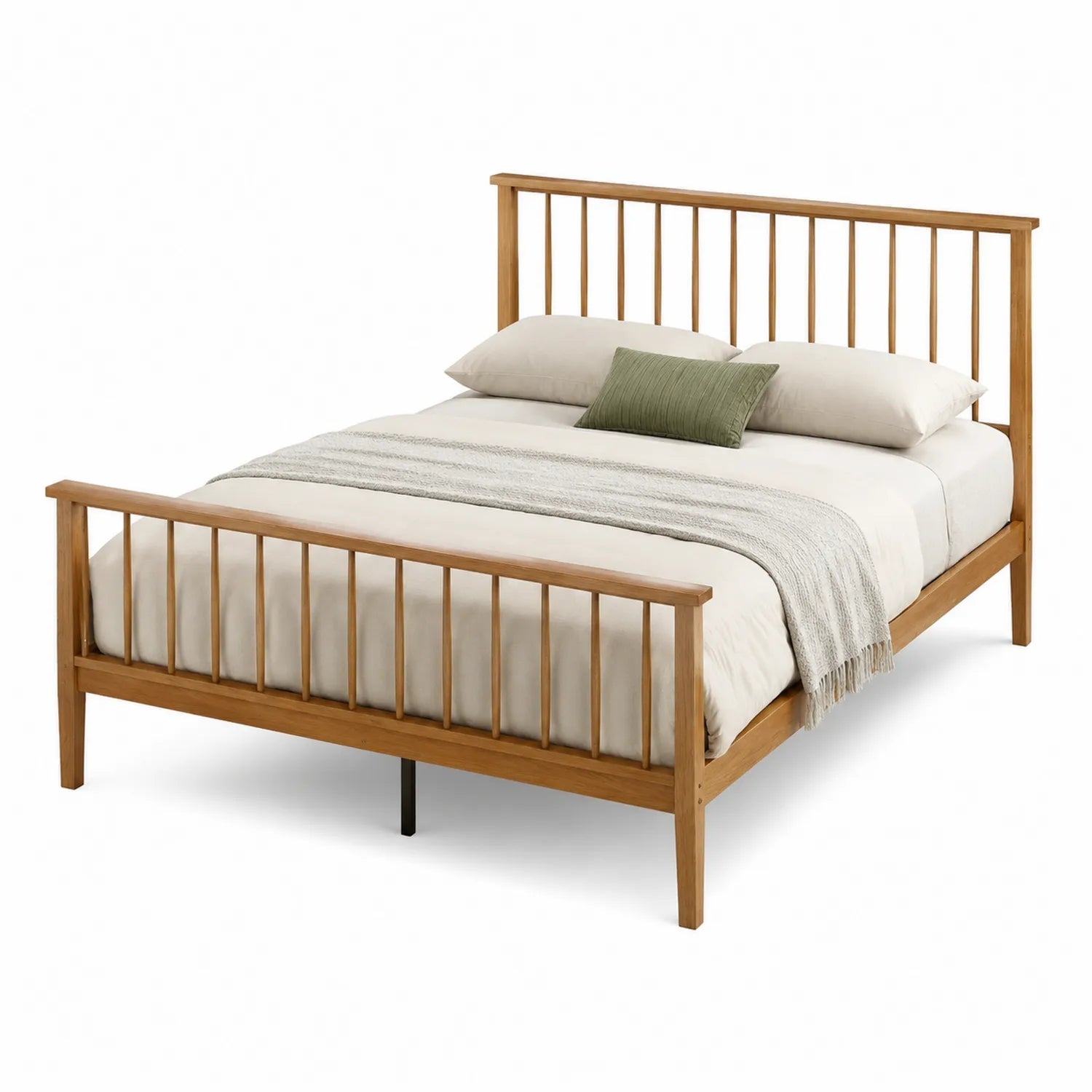 Eiche Massivholz Bett 200x160 cm mit Kopf- und Fußteil