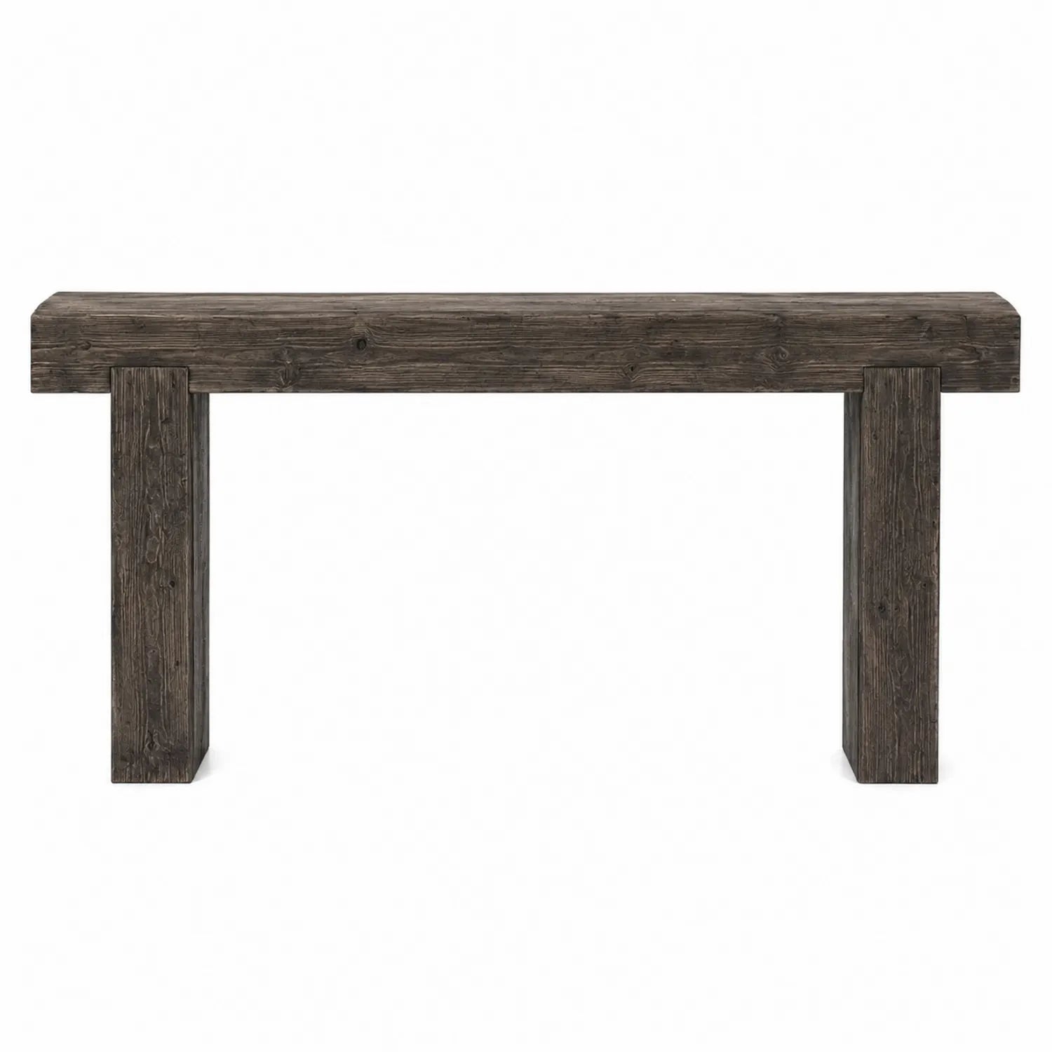 Konsolentisch aus massivem Fichtenholz Dunkelbraun 120x35x75 cm