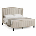 Bett aus Polyestergewebe Beige 200x180 cm
