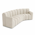 Gebogenes Sofa aus Bouclé-Stoff Creme 300cm
