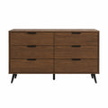Holz Kommode Braun mit 6 Schubladen 120cm