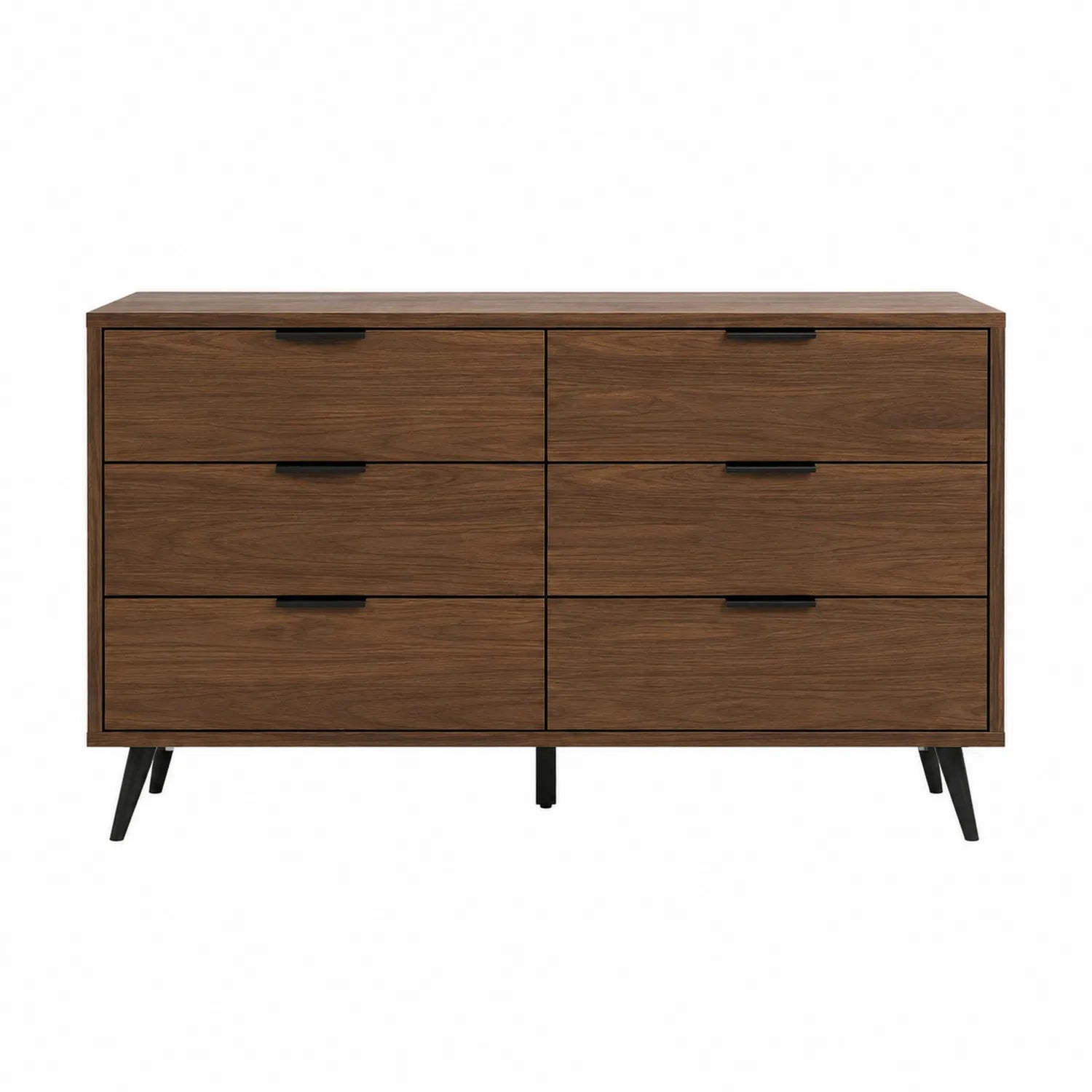 Holz Kommode Braun mit 6 Schubladen 120cm