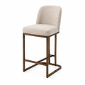 Barhocker mit Stoffbezug und Metallrahmen Beige