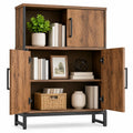 Schrank aus MDF mit Metallrahmen Braun 80x35x120 cm