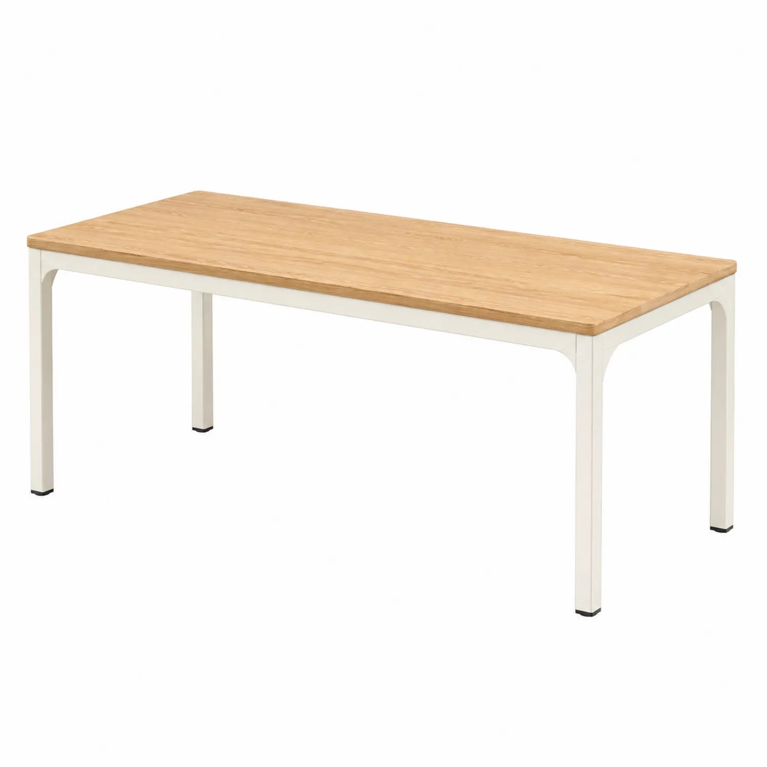Rechteckiger Esstisch aus Eichenholz und Metall 180x90x75 cm Natur/Weiß