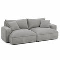 Modulares Sofa Cordstoff Grau 2-Sitzer 230 cm