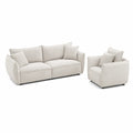 Sofaset aus Stoff Beige 3-Sitzer und Sessel