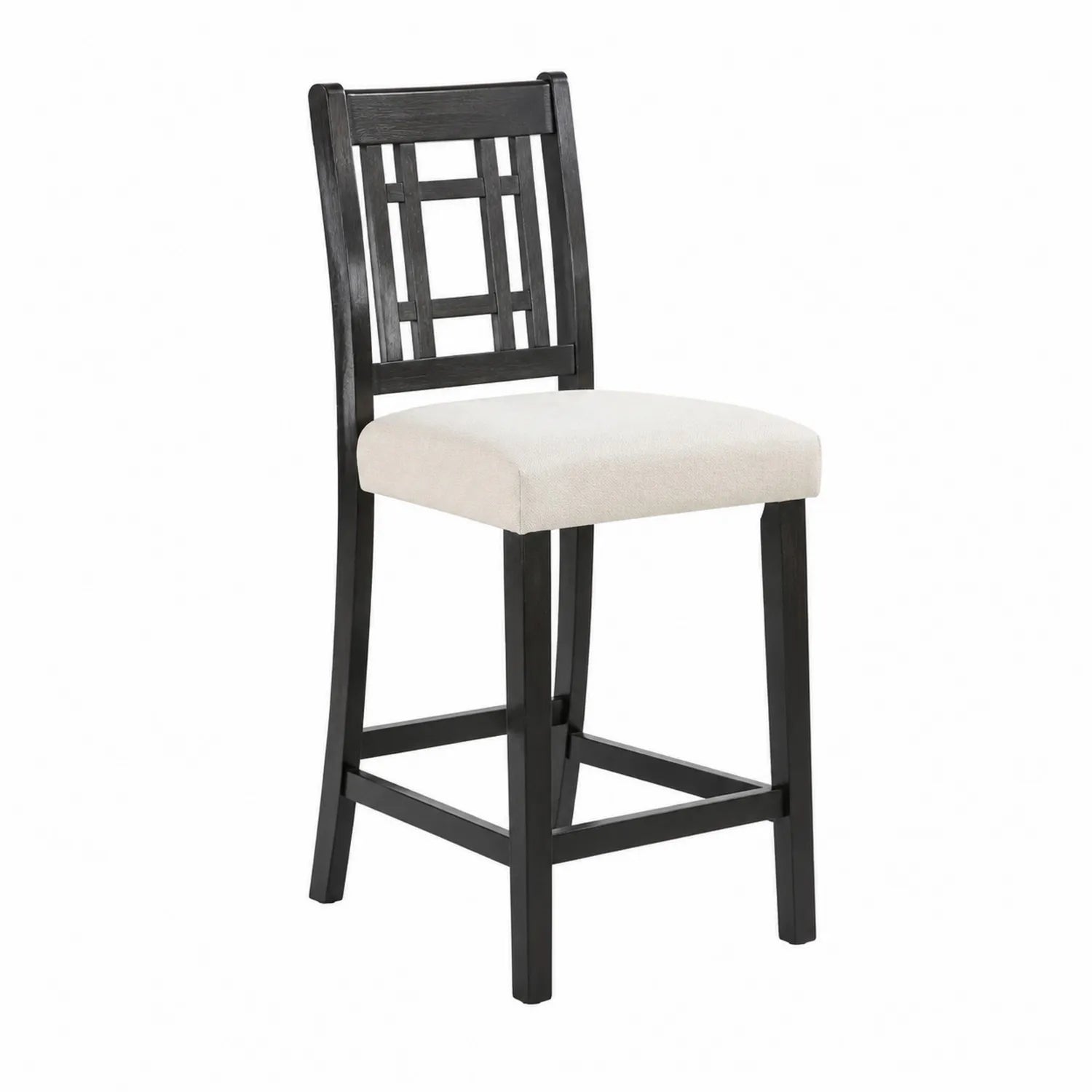 Barhocker Holz Schwarz Creme