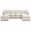 Modulares Ecksofa Set 6-Sitzer Stoff Beige 300cm